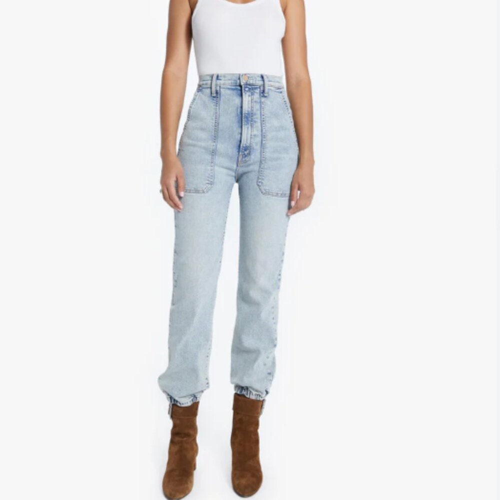 Mother The Wrapper Patch Springy Ankle Jeans Streetwear